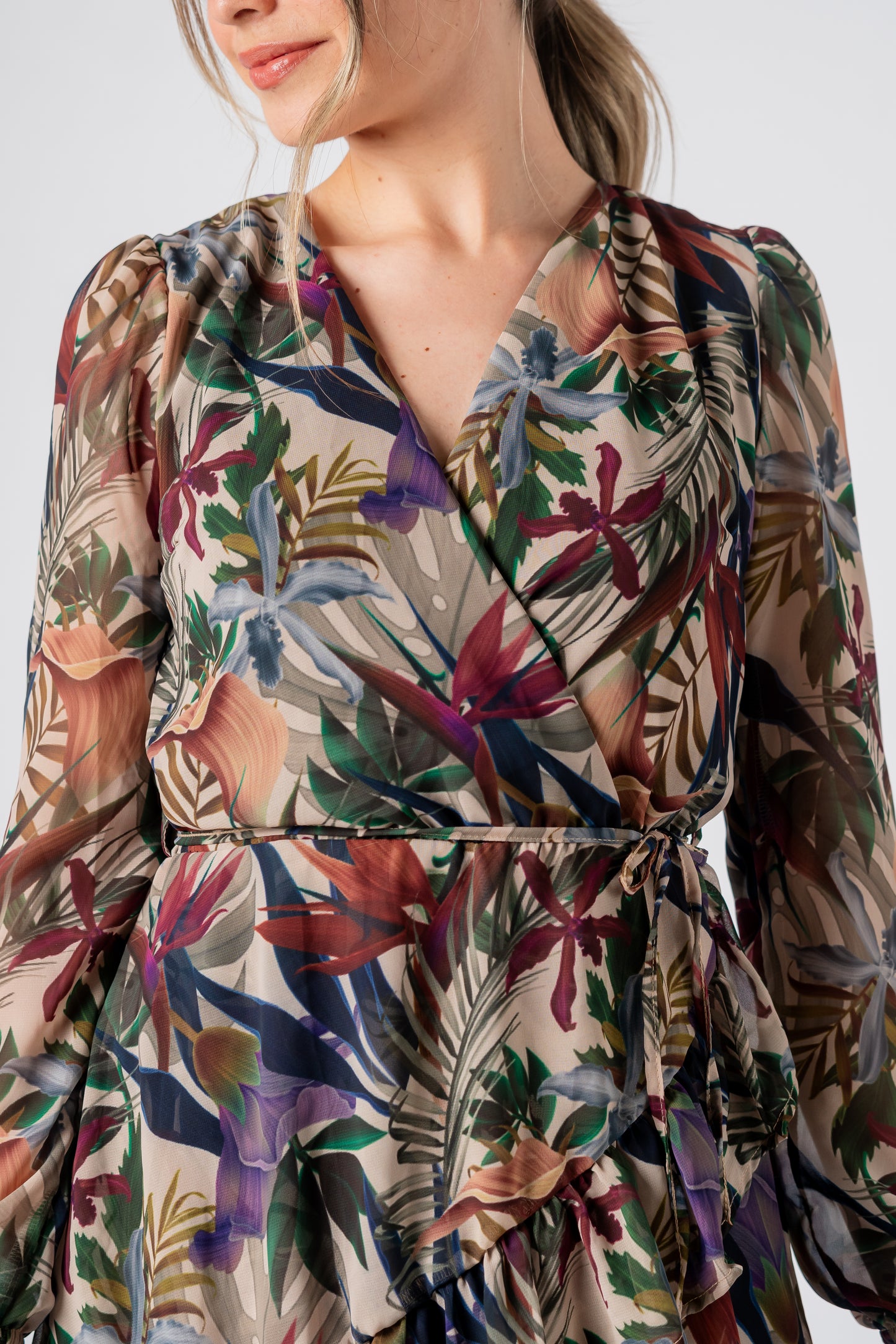 Vestido Jazmin Palmeras Nude