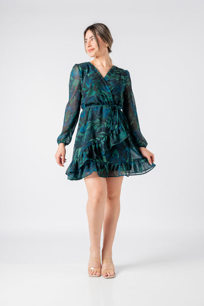 Vestido Jazmin Palmeras Verde