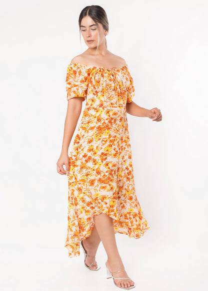 Vestido Amelia Floral Durazno