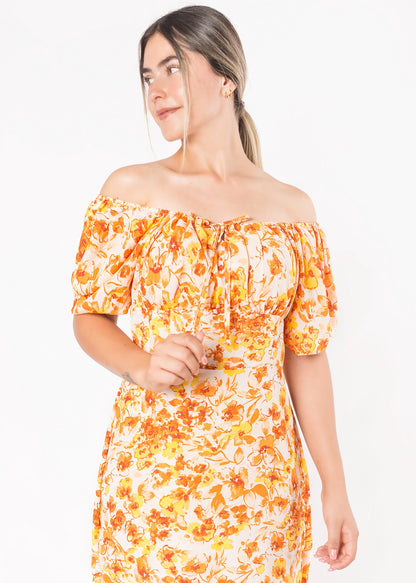 Vestido Amelia Floral Durazno