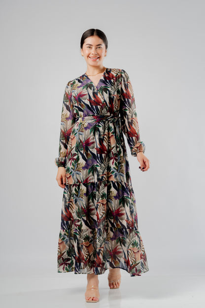 Vestido Amanda Palmeras Nude