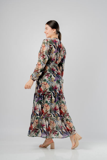 Vestido Amanda Palmeras Nude