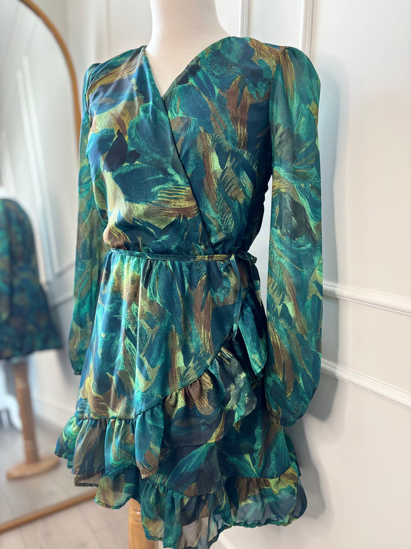 Vestido Jazmín Verde fuego